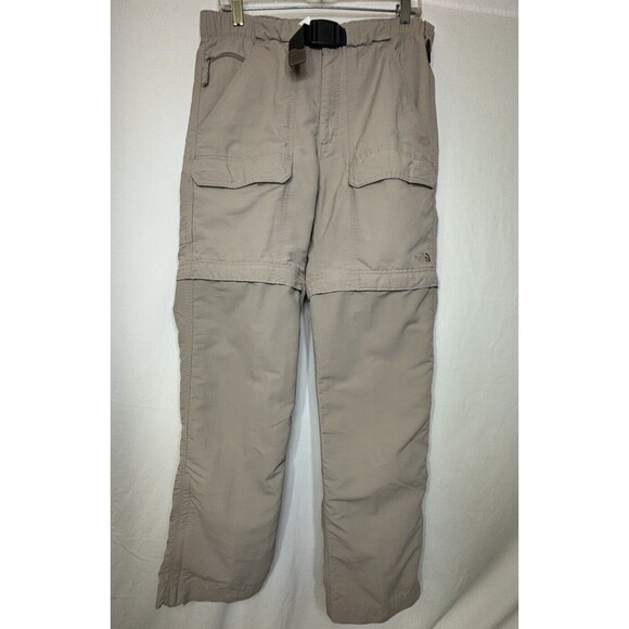 The North Face Men’s Convertible Cargo Pants Shorts Pockets Beige Nylon Hiking - Picture 1 of 16